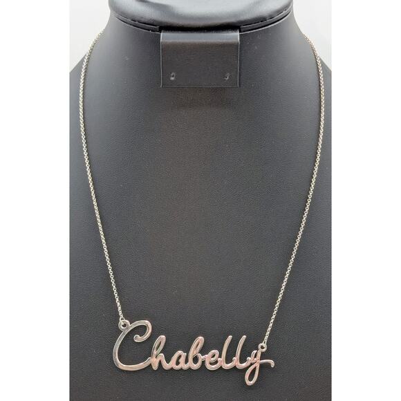 Unbranded Jewelry - 925 Sterling Silver Cursive Name 'Chabelly' 20.25" Chain Necklace